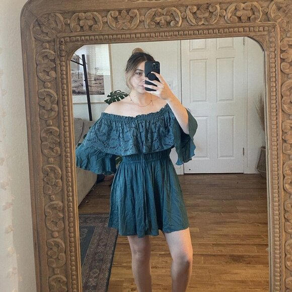 Women’s PQ SWIM Cover Dress Blue Boho Size Medium Large M/L - Picture 1 of 9